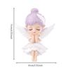 Ballerina Angel Figurine Winged Ornament with Carved Feathers
