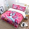 Unicorn Candy Set Decoration Bedding Set with 1 Duvet Cover 2 Pillowcases Single Double King Queen Gift