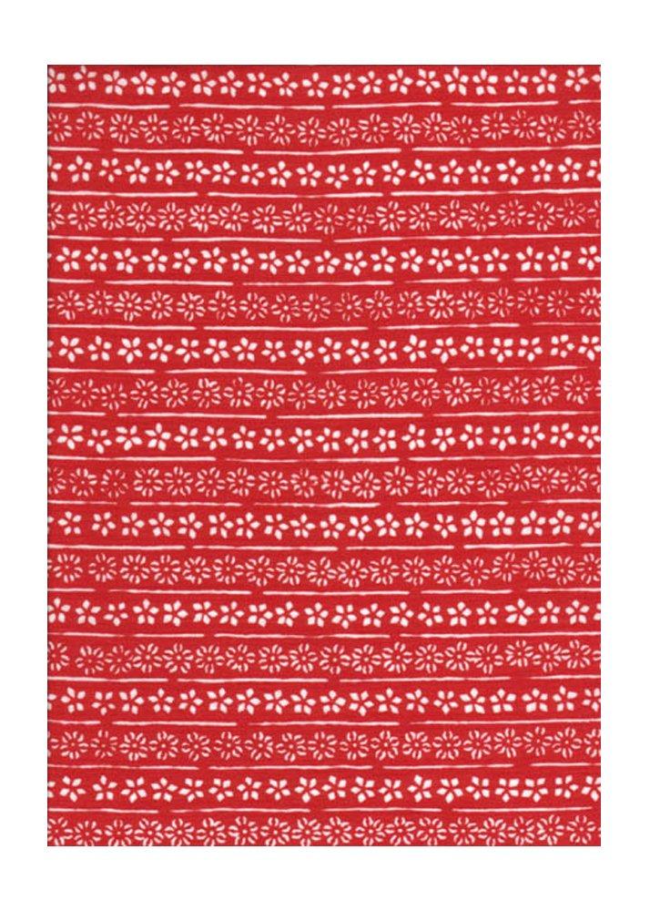 

Tenugui made in with a floral stripe pattern Niwa-zome (hand towel) - Chu-sen dyeing, 100% cotton, Japan,