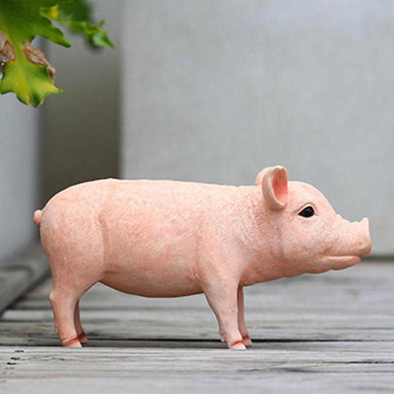 Simulated Animal Pig Figurine Parent-child Farm Toy Plastic Ornament Children's Toy Model Landscape Garden Home Ornament