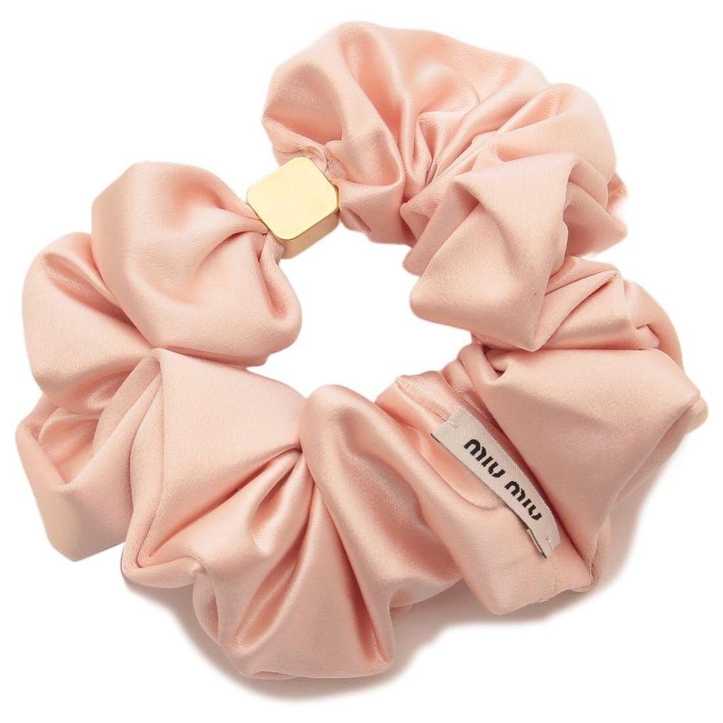 Miu Miu Hair Satin MIU MIU 5IF186 049 F0615 Accessory, Scrunchie, Pink, Women's, [Used]