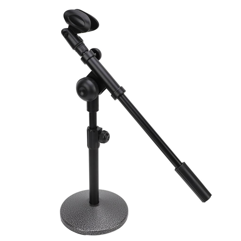 Desk Mic Stand Adjustable Height Angle Weighted Round Base Table Microphone Stand for Meeting