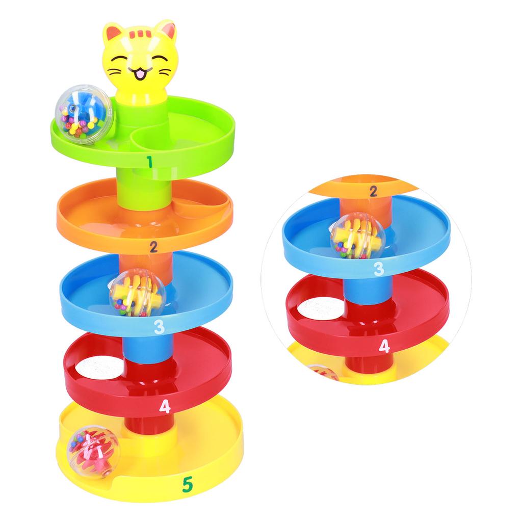 5 Layer Ball Drop Roll Swirling Tower Toy Educational Roll Activity Toy Toddler Ball Ramp ToyRoll