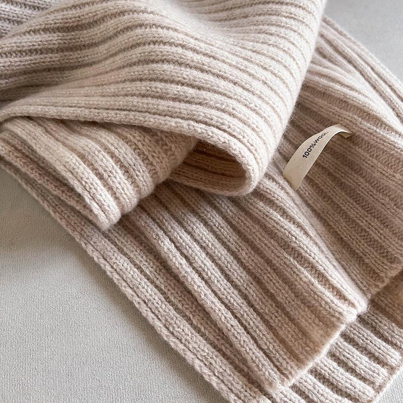 New Wool Scarf Women's Autumn and Winter Red Versatile Shawl Thickened Warm Knitted Scarf Universal