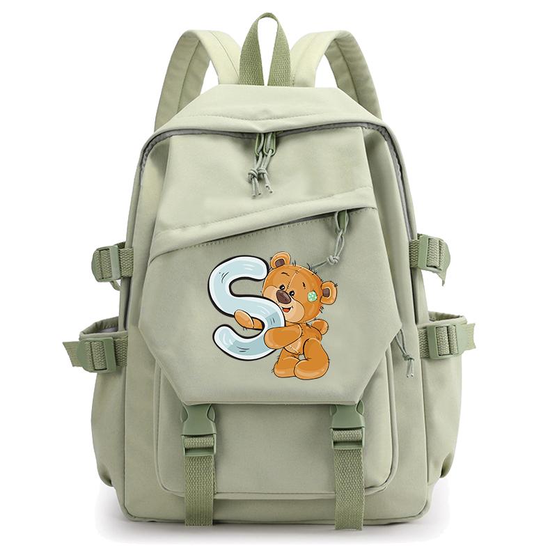 Batoh s 26 anglickými písmeny Studentský Dívčí Školní Batoh Bookbag Cosplay Plátěná Dětská Cestovní taška Kid Batoh Back To School