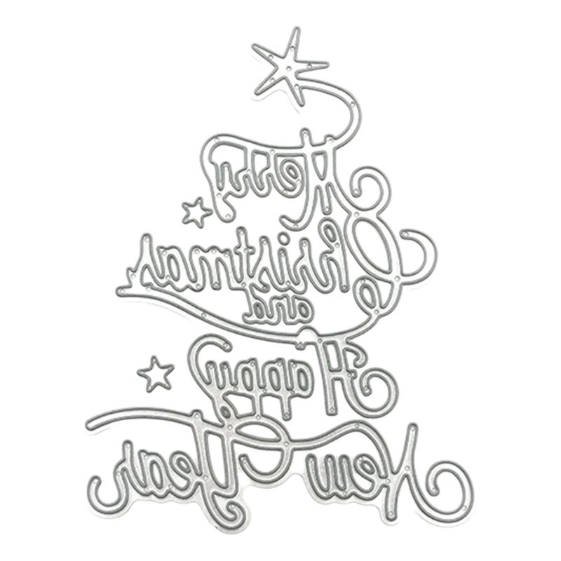 5 Pcs Christmas Tree Cutting Dies Embossings Stencils Christmas Metal Die Cuts for DIY Scrapbooking Card Decoration
