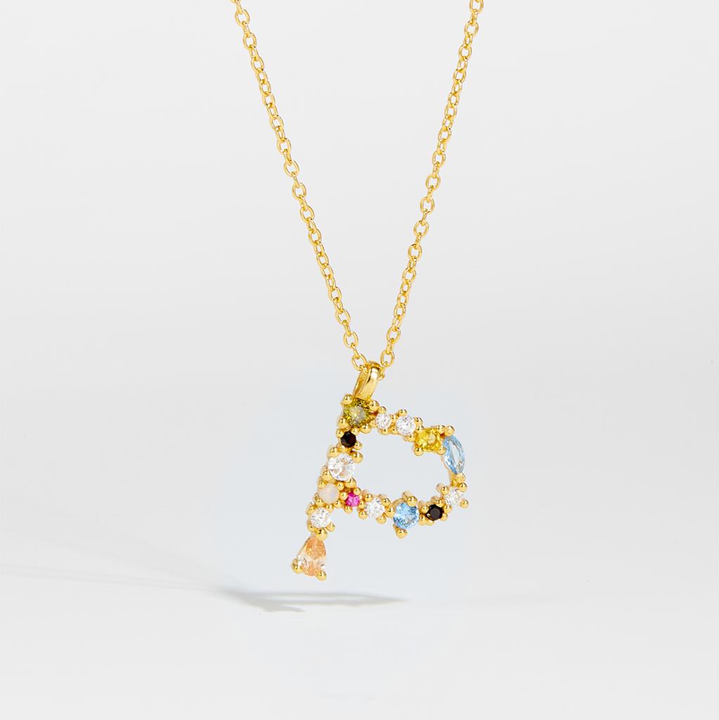 925 Sterling Silver Gold Letter M Pendant Initial F Alphabet Necklace Monogram Opals 2020 Women Accessories Jewelry