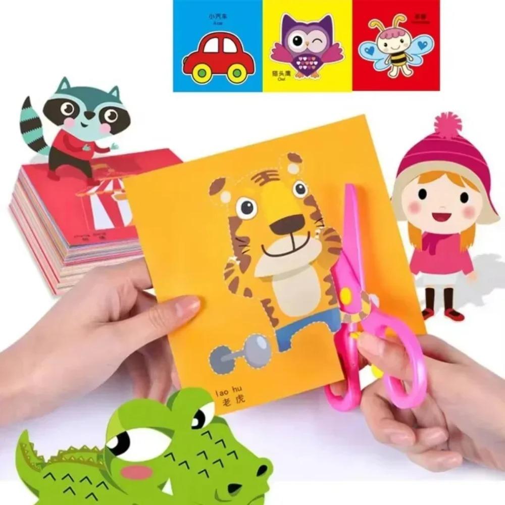 48Pcs Kids Paper Cut Craft Kit - DIY Scrapbooking Art Supplies, Creative Learning Toys & Gift