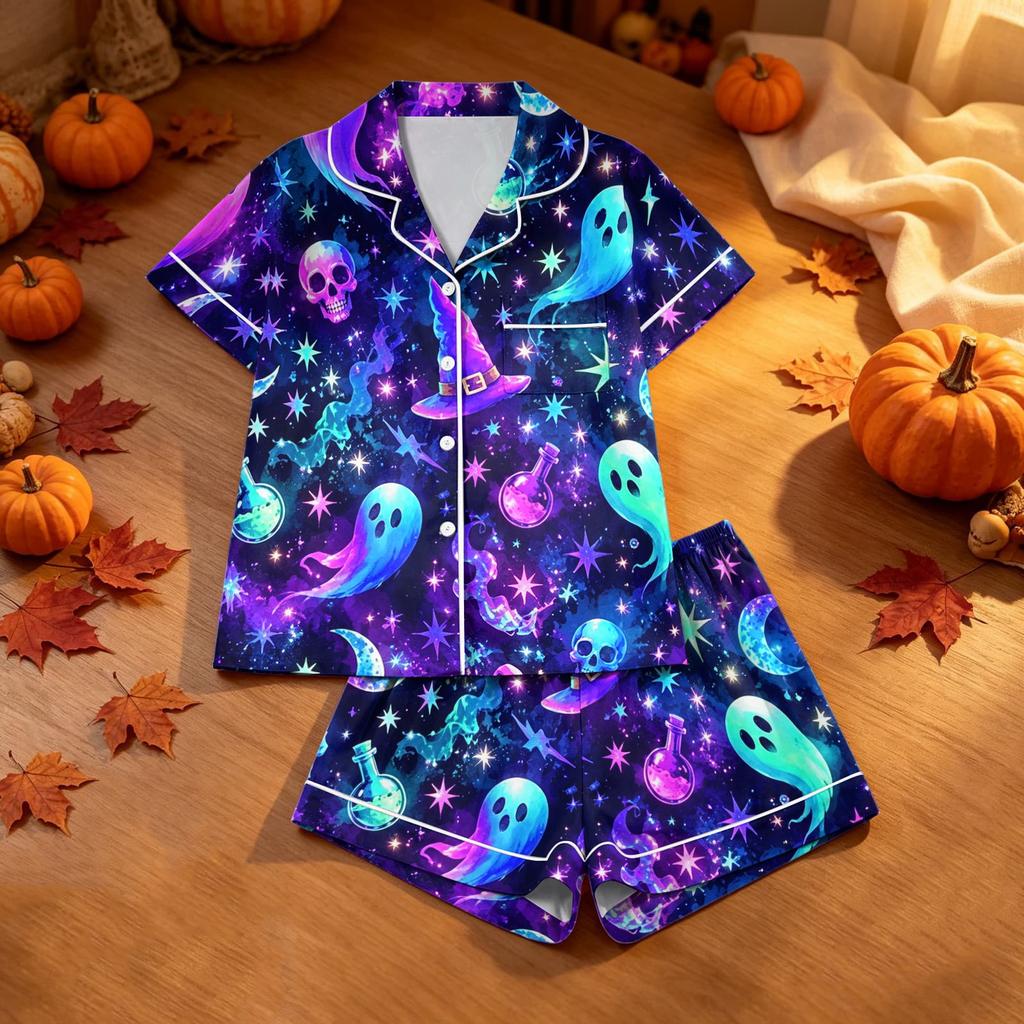 Women's Halloween Print Pajama Set Two Piece Sleepwear