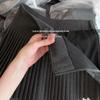 Plus Size Women's High Waist A-Line Grey Wool Blend Pleated Short Skirt for Spring/Autumn