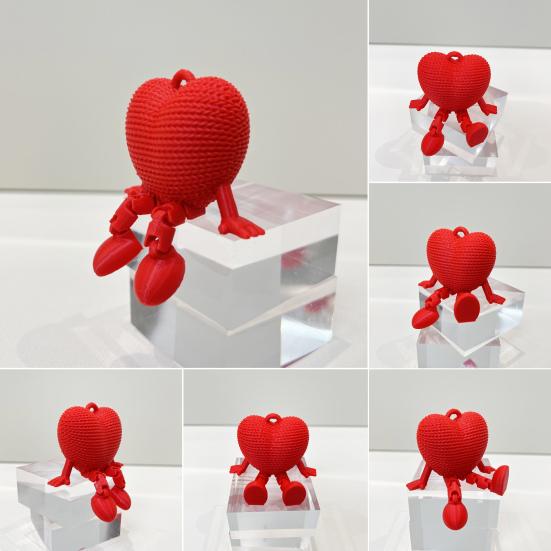 3D Printed Love Ornaments Heart Figurines Creative Woven Seated Design Home Decor Valentine's Day Gift Decorative Sculptures Desktop Accent