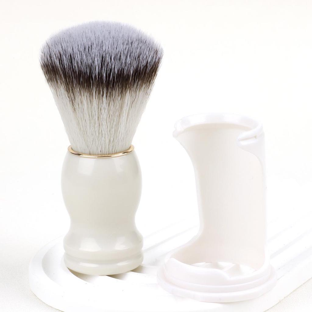 Herren Weichborsten Gesichtsbürste - Klassische manuelle Rasier- und Aufschäum-Bürste für Rasierseife oder -creme und Bartpflege.
