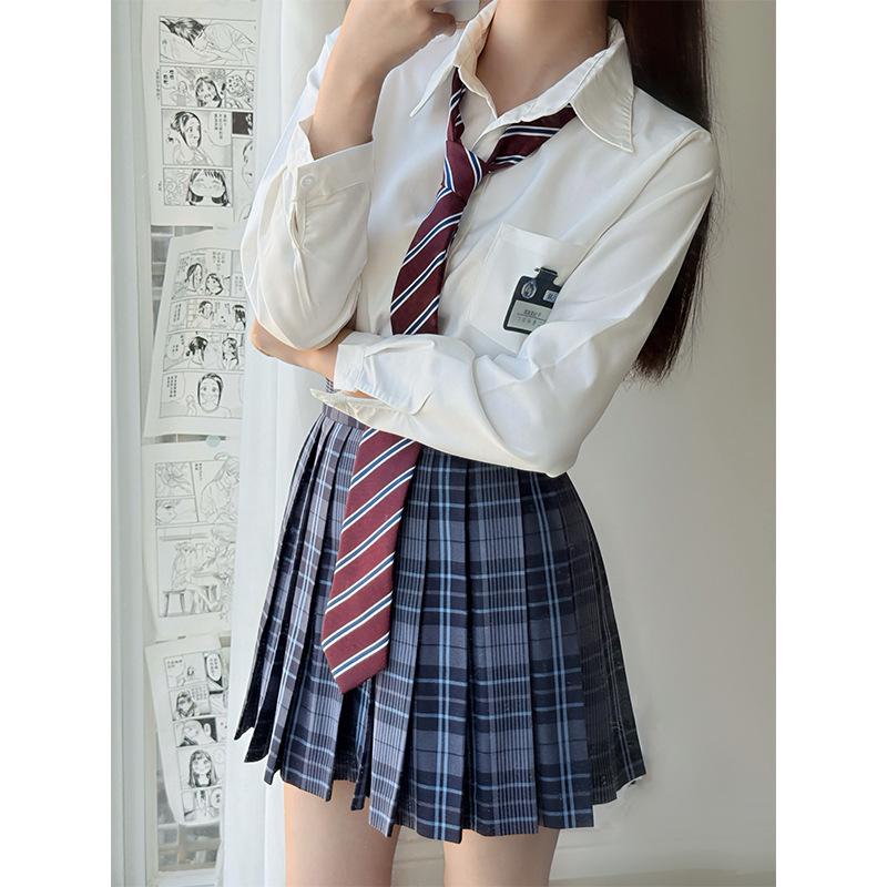 

Аутентичная японская белая рубашка JK: Сладкая, Свободная, Блузка с длинным и коротким рукавом, Женский летний школьный стиль L