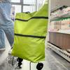 Foldable Shopping Cart with Wheels - Lightweight, Portable Trolley for Groceries & Delivery, Durable Oxford Fabric, 3.54" X 2.36" X 1.97"