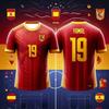 Spanish-style Summer 3D Printed Children's Sportswear Football Jersey T-shirt Loose and Comfortable Recommended for Sports Wear