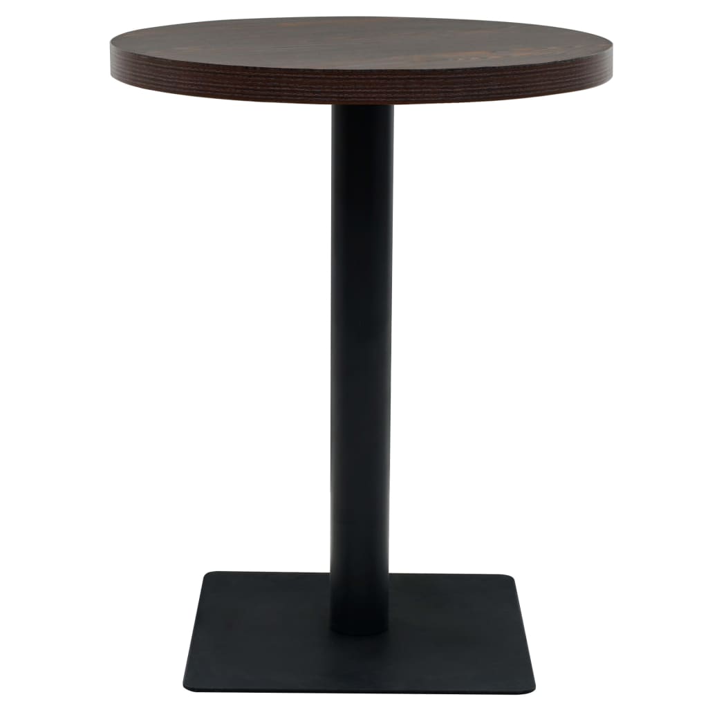 Vidaxl Stolik Bistro Z Mdf, Stalowa Podstawa, 60X75 Cm, Ciemny Jesion
