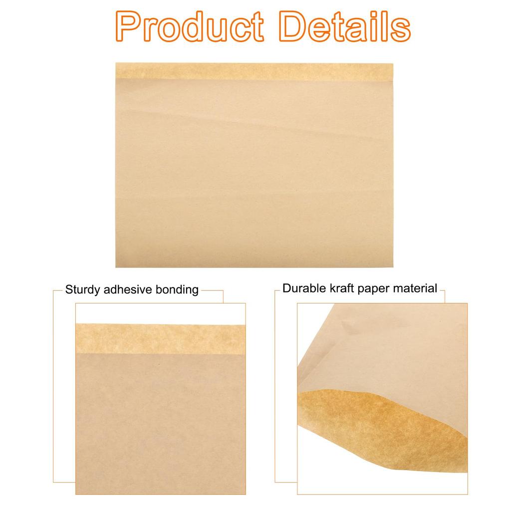 uxcell Kraft Paper Sandwich Greaseproof Paper Cookie Paper Snack Lunch Bags for Home Bakery 20 x 15 400 Count Bags, Bags, Bags, Bread, cm, Brown,