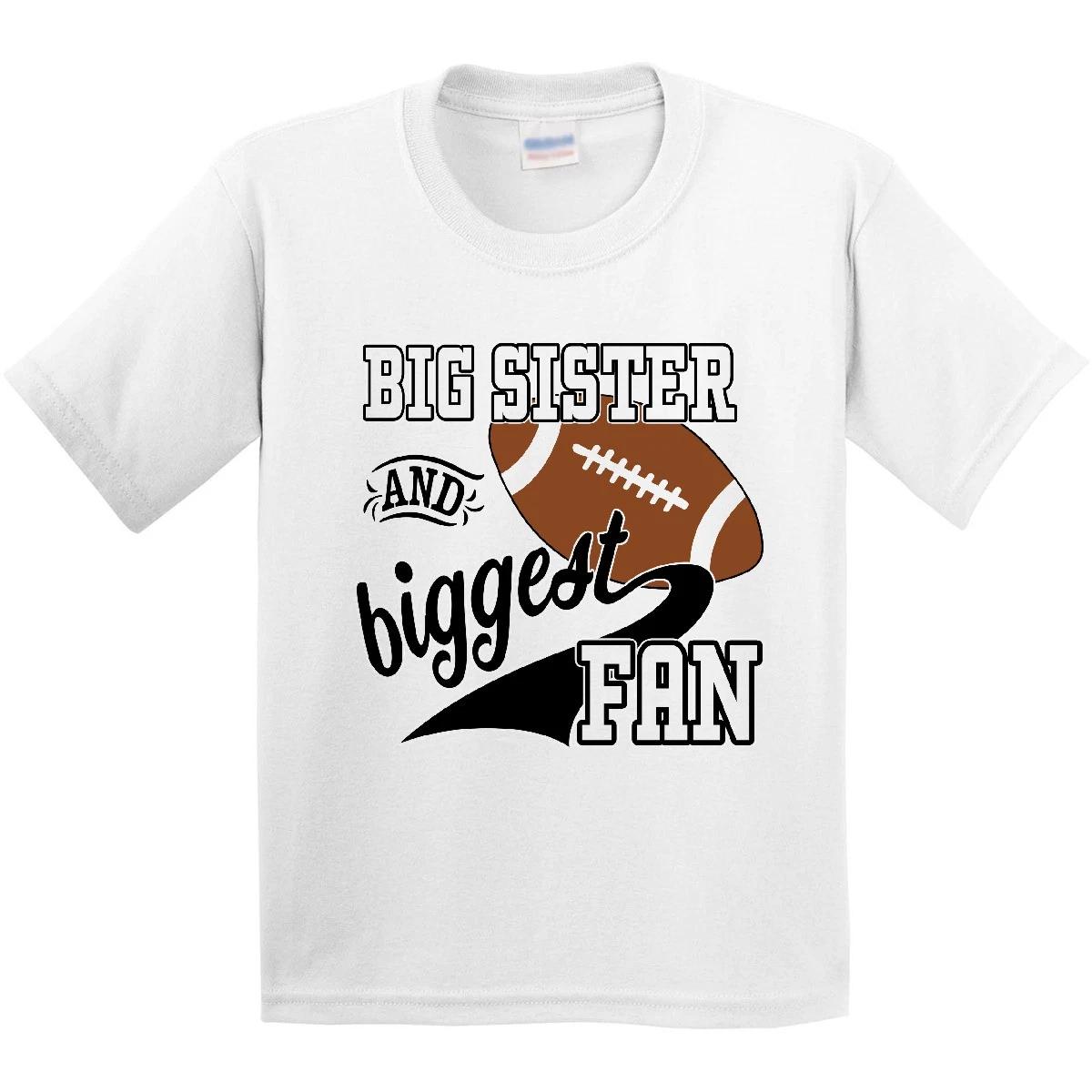 Inktastic Big Sister And Biggest Fan- Football Player Youth T-Shirt Sports Fans 100