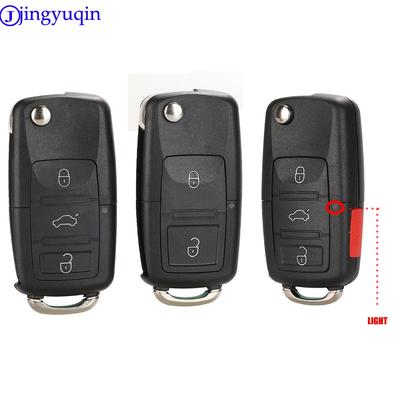 Jingyuqin  2/3/4 B Folding Car Remote Key Shell Case Fob For VW Passat Polo Golf Touran Bora Ibiza Leon Octavia Fabia