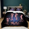 3-teiliges Pink Panther Show Bettwäsche-Set Leichte Bettbezug-Garnitur Einzelbett Gemütlich Ultra Weicher Bettbezug mit Kissenbezügen