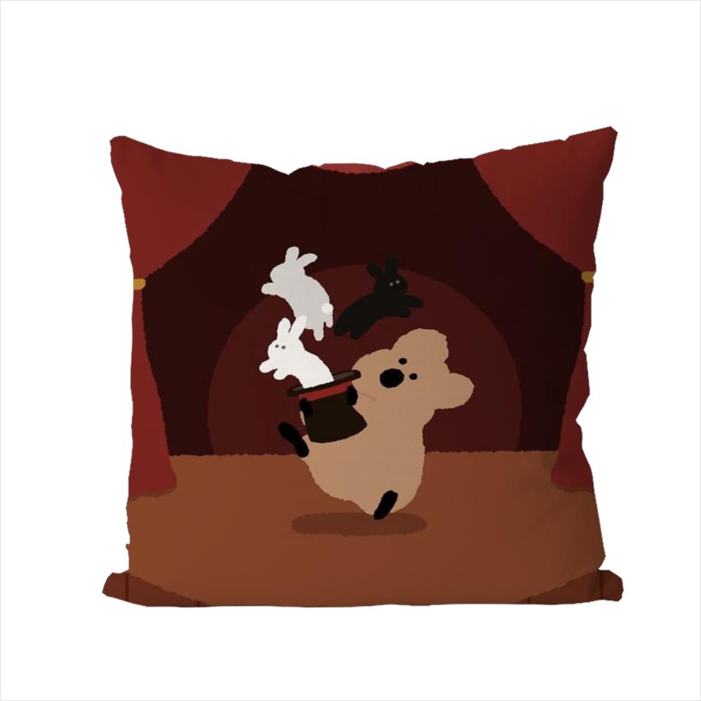 DDinotaeng Pillow Case For Car Sofa Decorative Home Doublesided Print Plush Square Throw Pillow Cushion Cover