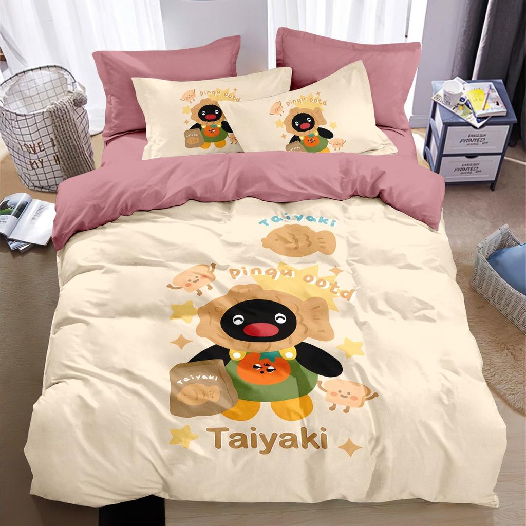 Cute Penguin Bedding Set Cartoon Penguin Duvet Cover Set Antarctic Animals Quilt Cover For Kids Boys Girls King Double Size