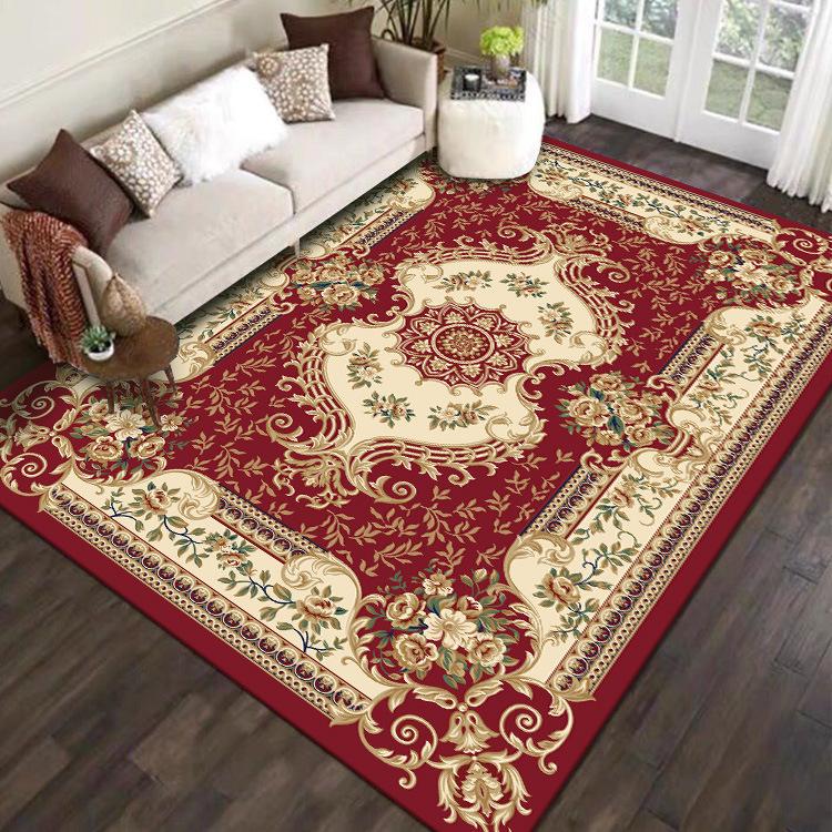 Teppich Wohnzimmer Großflächiger Teppich Schmutzabweisend und Pflegeleicht Retro Fußmatte