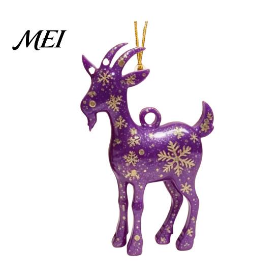 Holiday Tree Ornaments 2D Acrylic Goat Christmas Ornament, Zodiac Hanging Pendant with Gold String, Year Festive Pendants of The Ornament 2027,