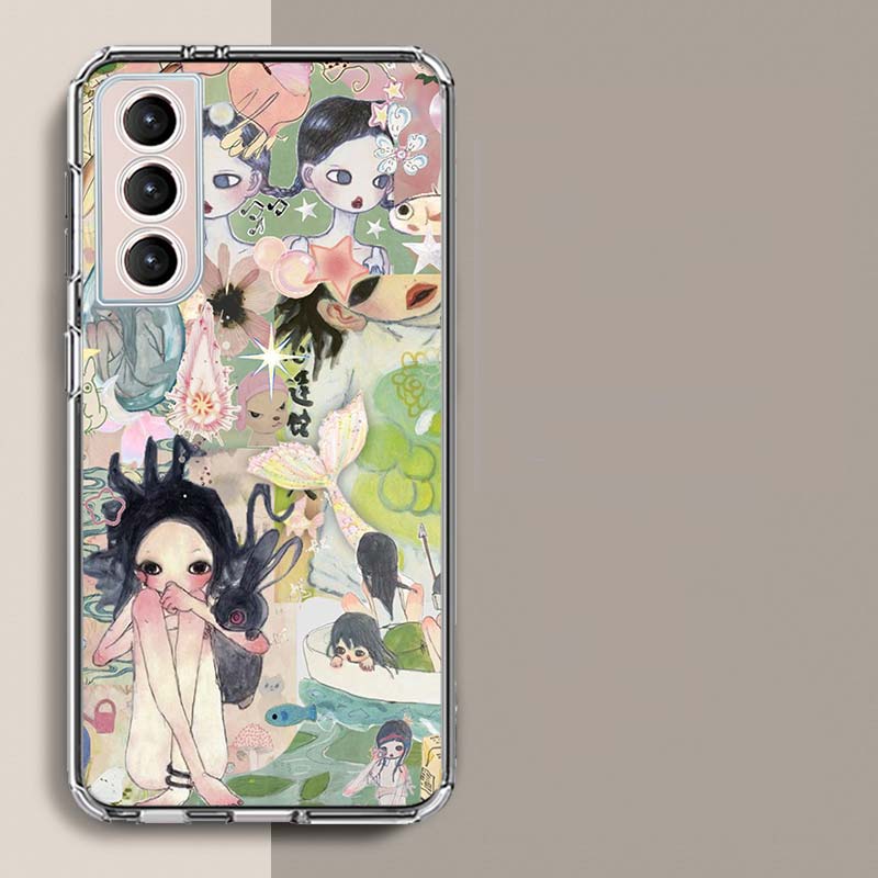 Aya Takano Paintings Phone Case For Samsung Galaxy S25 Edge S24 S23 FE S21 S20 S10 Plus S22 S26 Ultra Cover Clear Cases TPU Capa