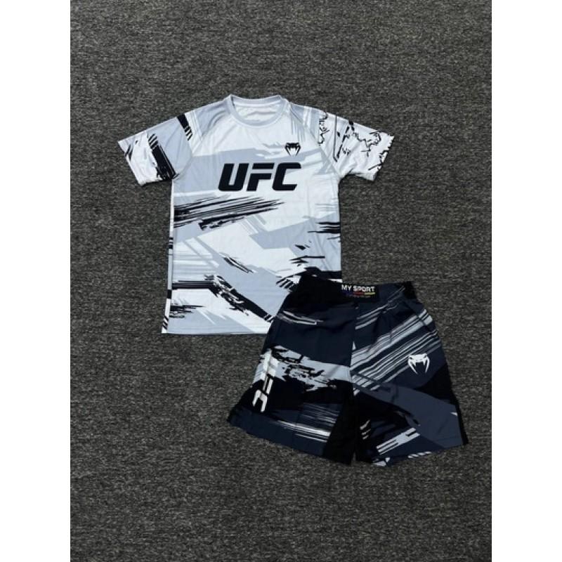 Mens 2026 Sportswear Set Short Sleeve T-Shirt Shorts 3D Printed Mesh Athletic Outfit Boxing Training