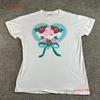 VINTAGE Valentines T Shirt Womens 3XL White Red Roses Heart  Ladies Vintage Washed Breathable Fashion Streetwear Stretched