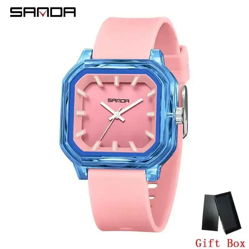 SANDA New Jelly Color Contrasting Student Children's Watch Waterproof Sports Simple Boys and Girls Quartz Wristwatch Reloj Niño