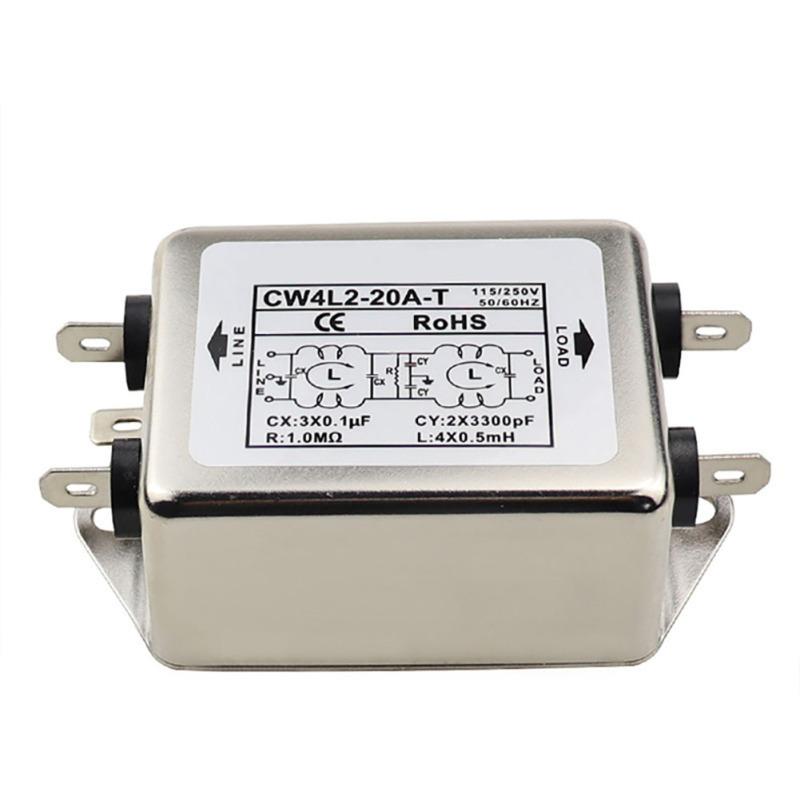 

Фильтр мощности CW4L2-20A-T шумоподавитель 115 В/250 В 20 А 50/60 Гц сетевой фильтр клеммный модуль кондиционера для бытовой техники
