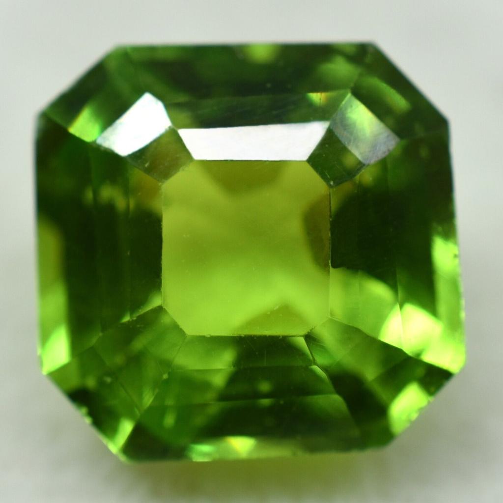 9.60 Ct NATURAL Green Peridot   Square Cut Loose Gemstone for Jewelry