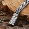 Papas Herrenarmband für Reichtum und Wohlstand, Gewebtes Tang-Gras-Muster, Dicker Stil, Trendy für Herren, Imitation Thailändisches Silber, Retro, Mächtig und Alt