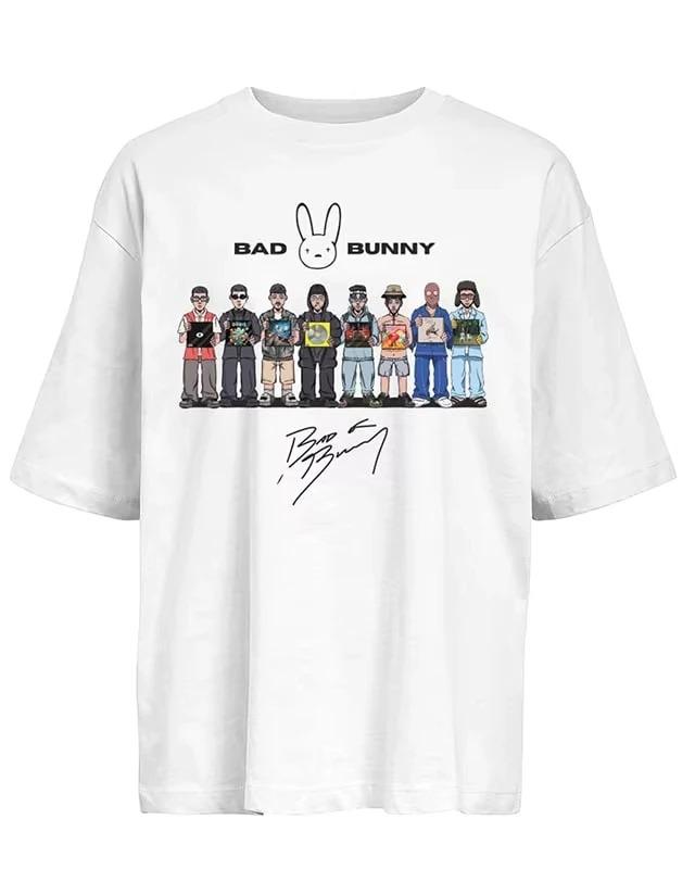 2026 Bad Bunny Printed TShirt Unisex Y2K Heavyweight Cotton Street Harajuku Style High Quality Casual Top Tshirt