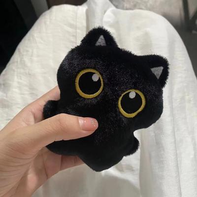10cm Boneca de Pelúcia Gato Preto Fofo Pequeno Pingente Almofada Brinquedo de Pelúcia Gato Preto Macio Presentes de Aniversário para Menino e Menina