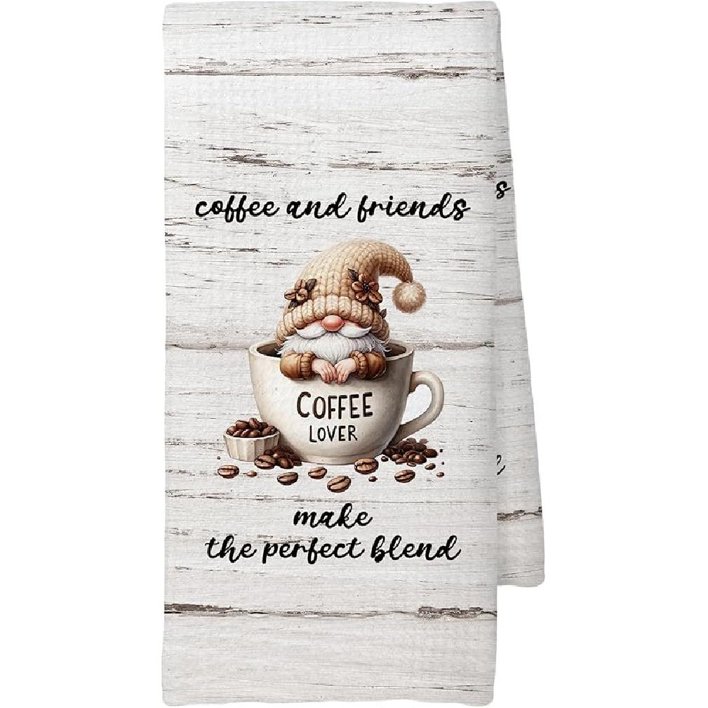 Coffee Kitchen Towels, Coffee-themed Gifts for Women Men Girls, Bar Decor Accessories, 16x24 Inch