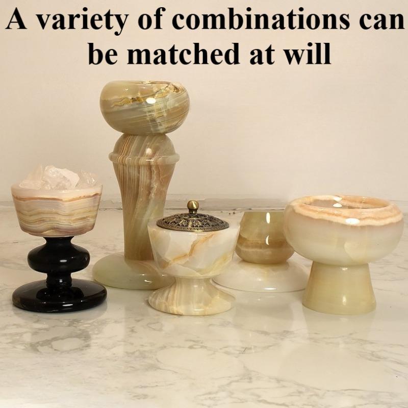 Light Luxury Candle Holder Aesthetic Art Design Jade Aromatherapy Candle Holders Modern Decoration Elegant Wedding Centerpieces