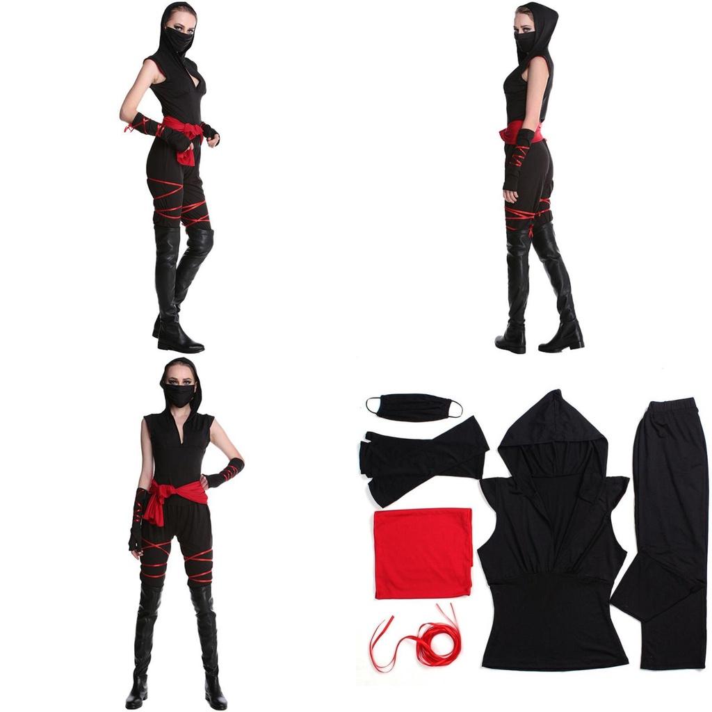 Stilvolles Damen Ninjago Kostüm mit Kapuzenshirt für Karneval und Partys