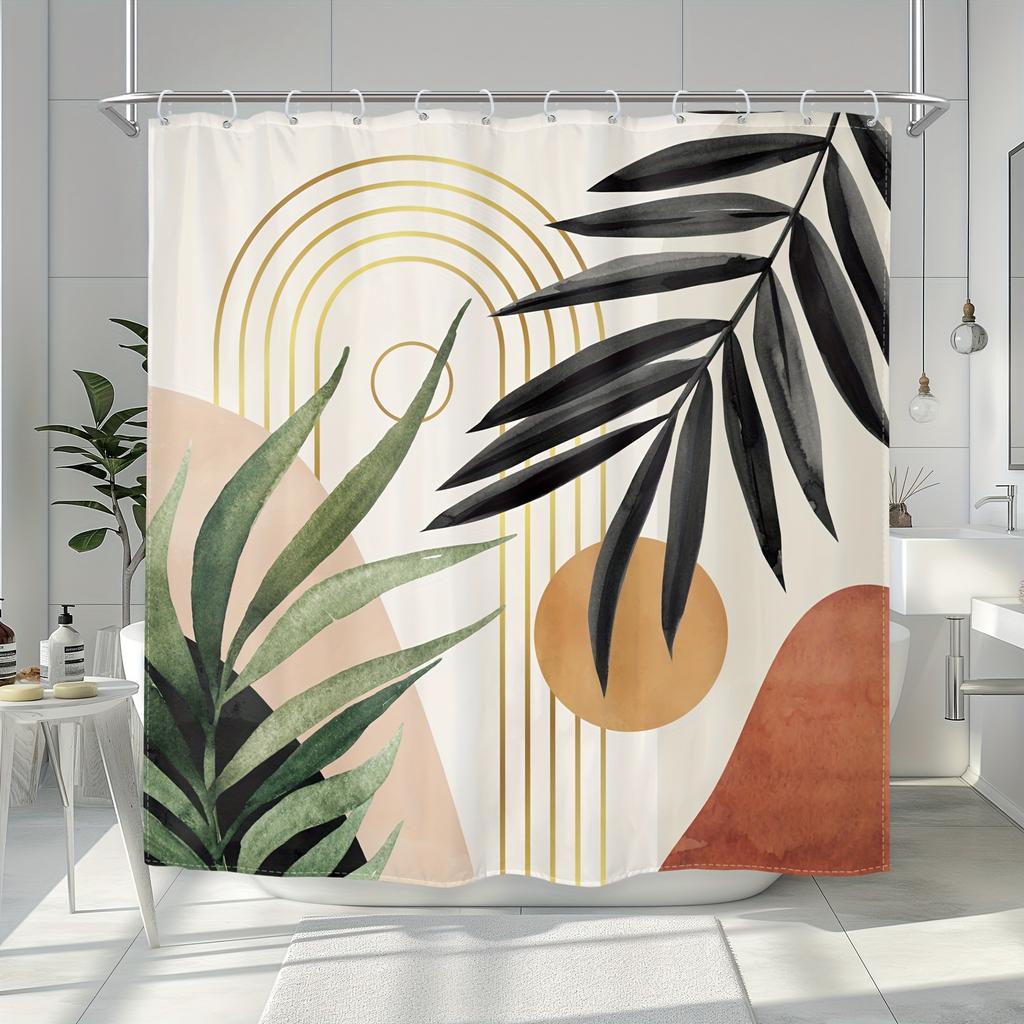 Featuring Geometric Shapes, Tropical Leaves, Minimalist Design, And Vibrant Colors For Stylish Bathroom Decor
