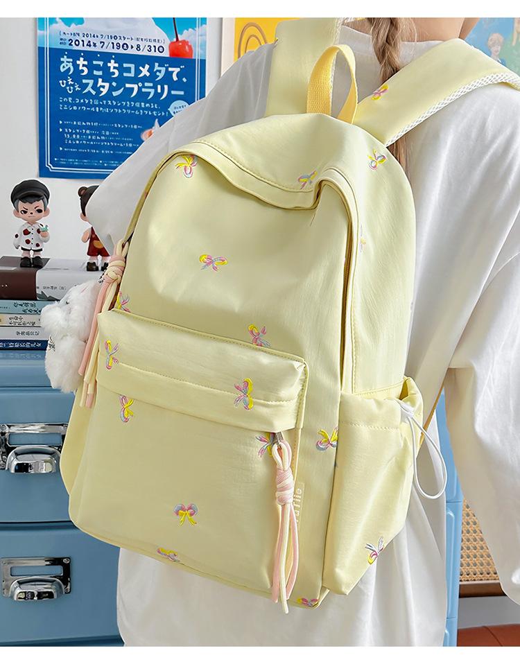Schoolbag New Japanese Ins High Value Fresh and Sweet Candy Bow Backpack Junior High School Students Lightweight Backpack