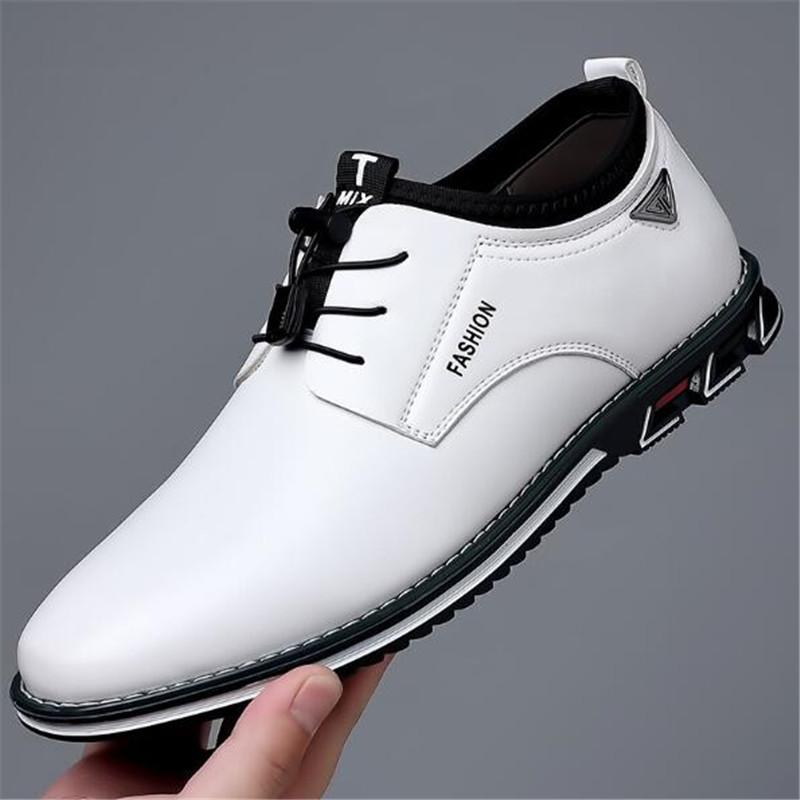 Fashion Men Casual Shoes Fashion Brand Classic Casual Men Pu Leather Shoes Black Hot Sale Breathable Business Lace-Up Men Shoes Big Size