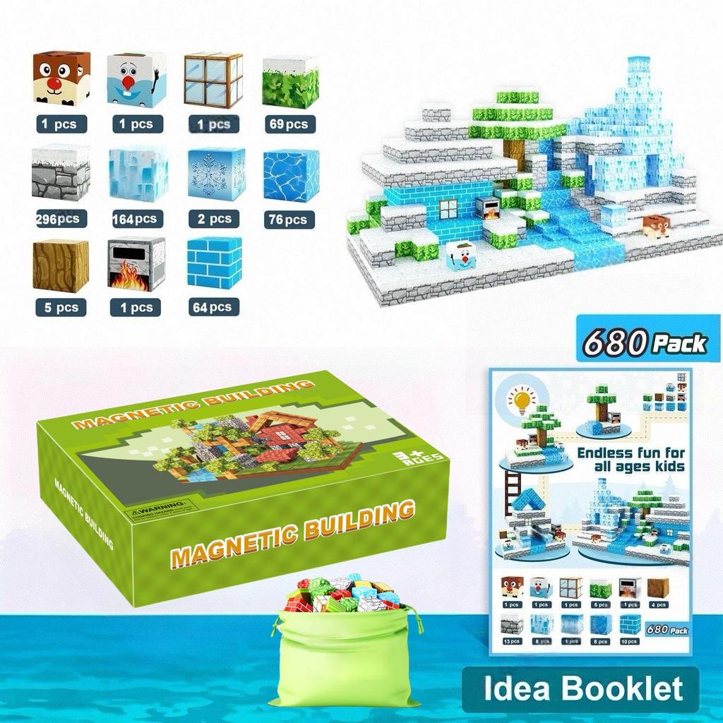 Magic Magnetic Forest Blocks - Magnetic Cube Building Set for Kids