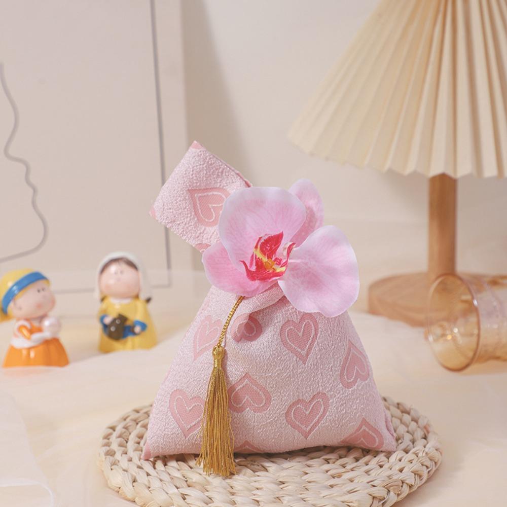 Velvet Flower Tassel Wrist Bag Temperament Festive Sugar Box  Cheongsam Accessories