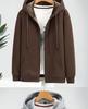 Men's Plus Size Fleece-Lined Zipper Hoodie - Thick, Loose Fit for Autumn and Winter