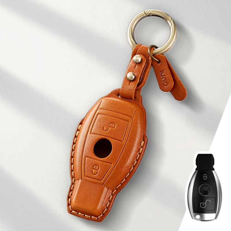 Genuine Leather Protector for Mercedes Benz A C E S G Class CLA GLE GLB GLS AMG Maybach Key Case Cover Fob