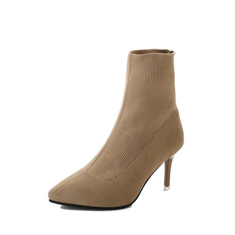 Mujeres Casual Puntiagudo Stiletto Tacón Alto Botines Mujer Moda Lana  Salvaje Botas de Mujer comprar a buen precio — entrega gratuita, reseñas  reales con fotos — Joom