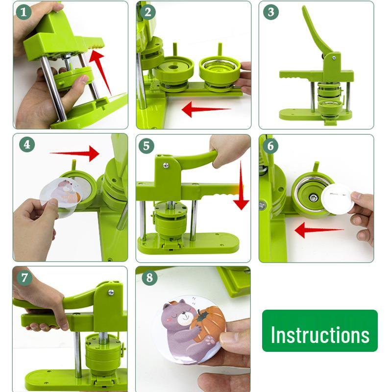 DIY Badge Maker Set for Kids: Homemade Lapel Pin Machine with Mold & Tools for Art Activities