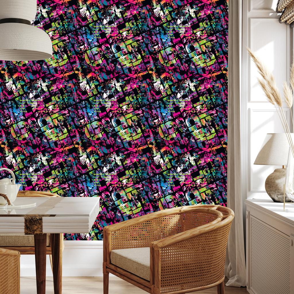 Graffiti wallpaper in a variant for the living room and bedroom 50x1000